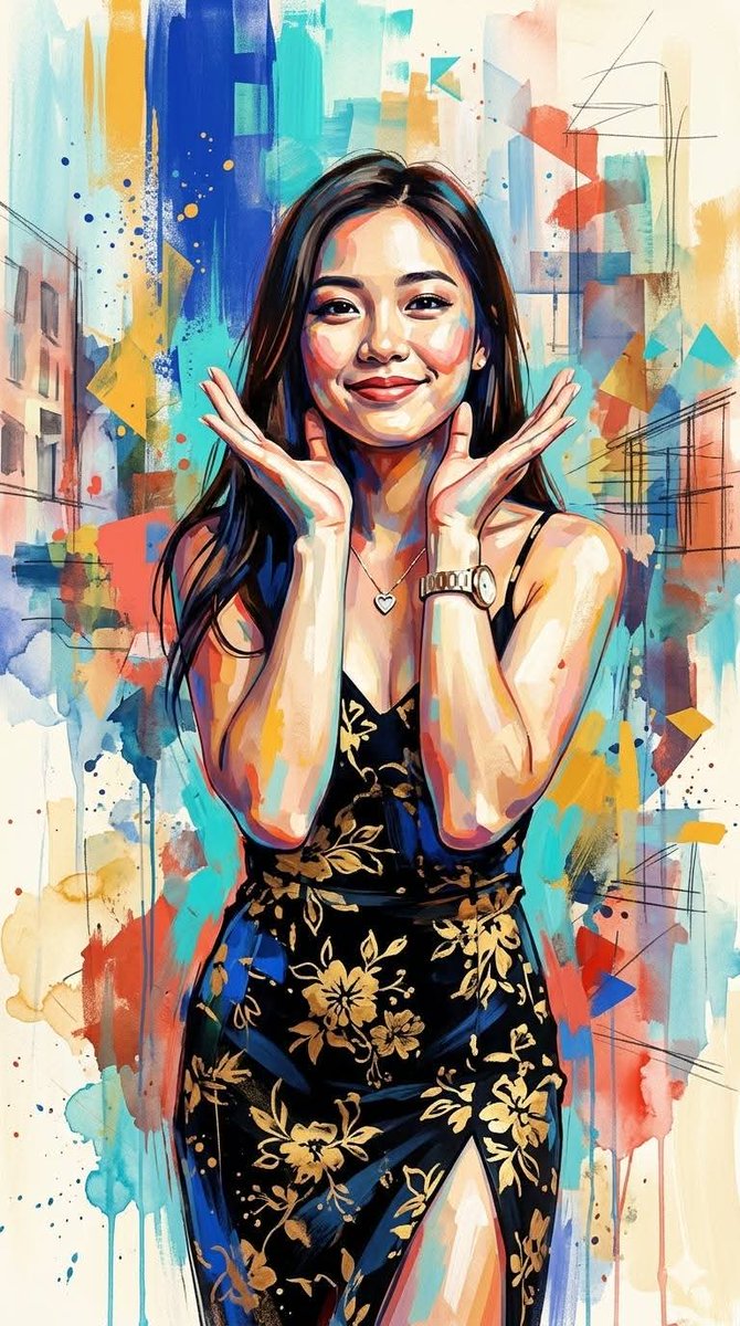 Contemporary Mixed-Media Abstract Portrait