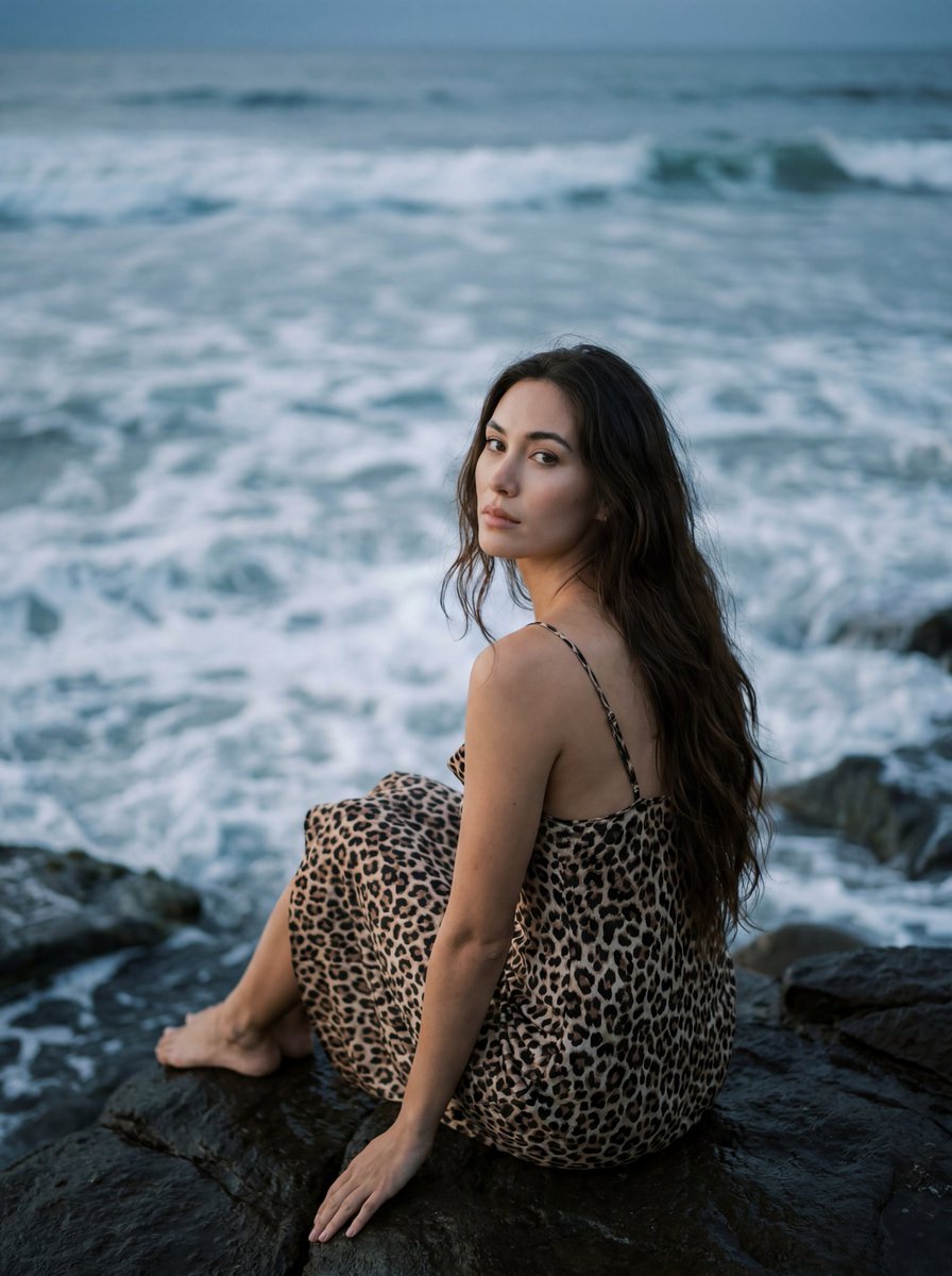 Cinematic Coastal Leopard Fashion — example 1