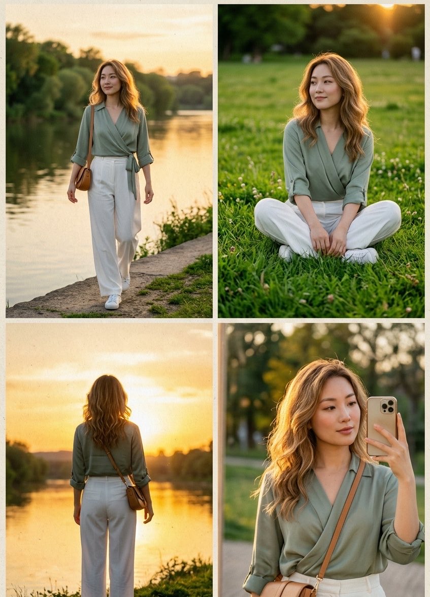 Editorial Sage Green Park Fashion — example 1