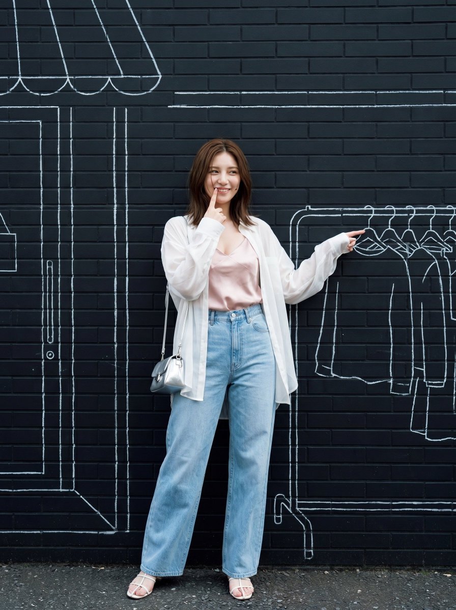 Japanese Fashion Chalk Mural Portrait — example 2