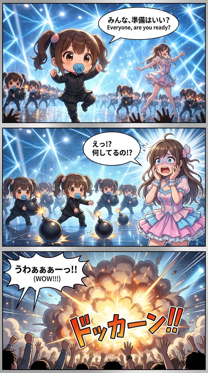 High-detail story-art layout with frames and speech bubbles — example 2