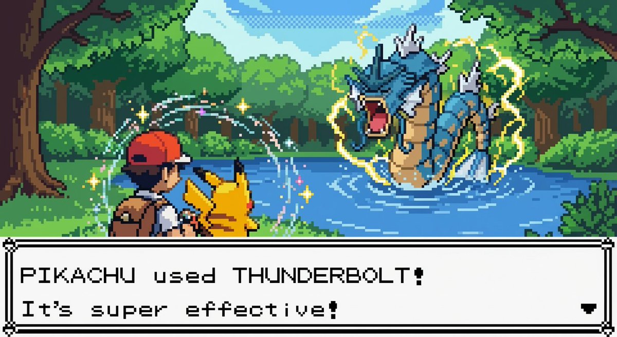 New Pokémon pixel art battle scene — example 1