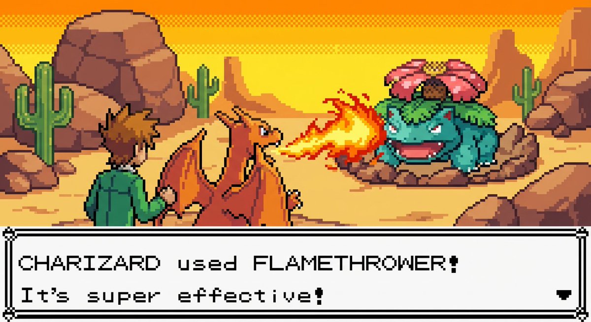 New Pokémon pixel art battle scene — example 2
