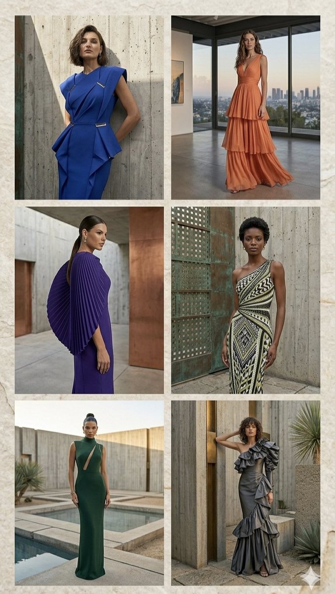 Architectural High-Fashion Gown Collage — example 1