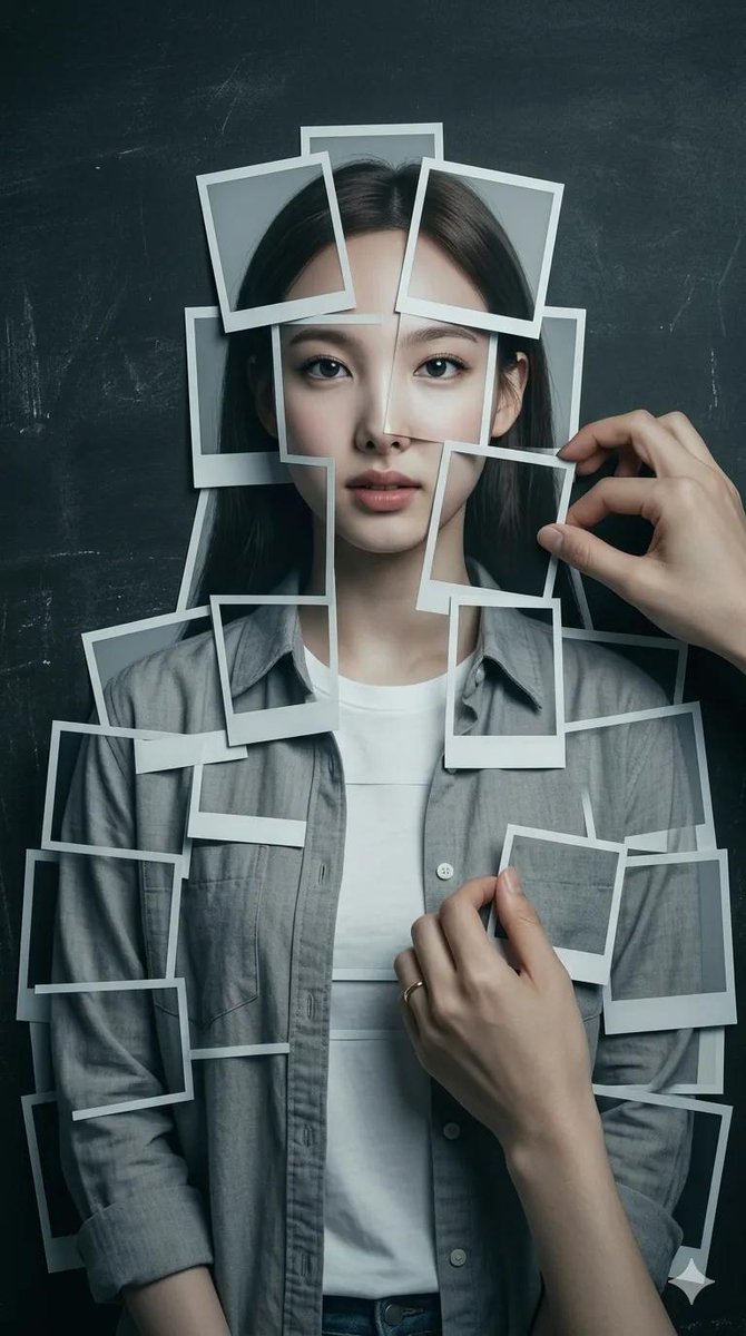 Layered Instant Print Human Figure Art — example 1