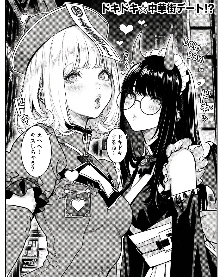 Monochrome rom-com manga page from an illustration — example 1