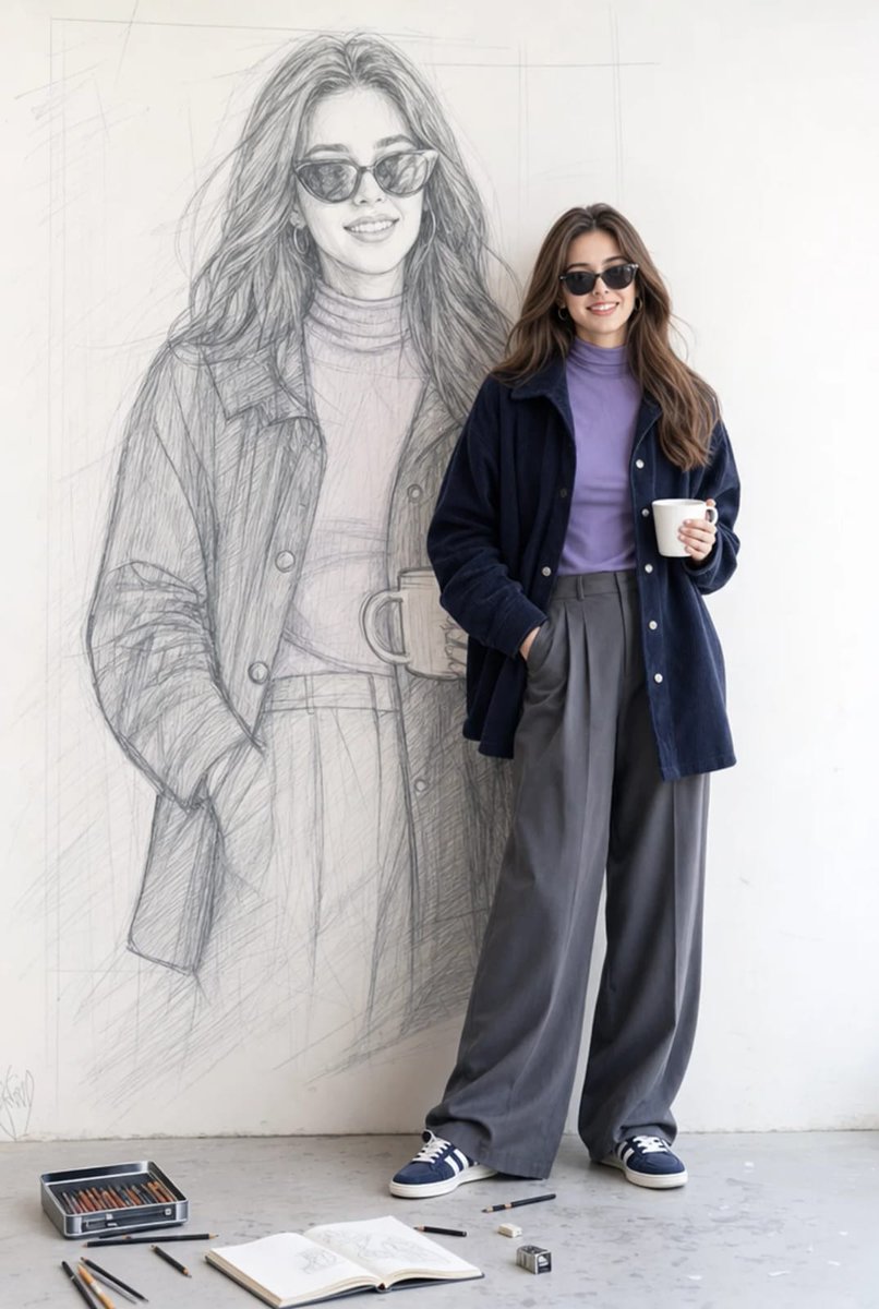 Woman Sketching in Art Studio — example 1