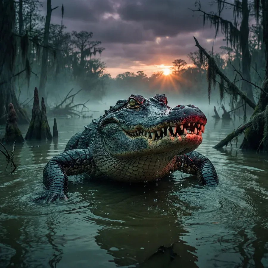 Alligator in Swamp Wildlife Photo