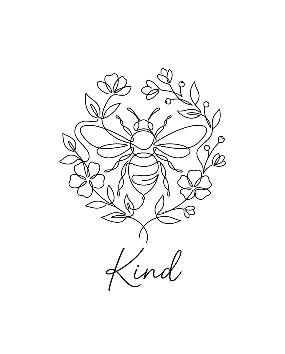 Minimalist Line Art Bee Illustration — example 1