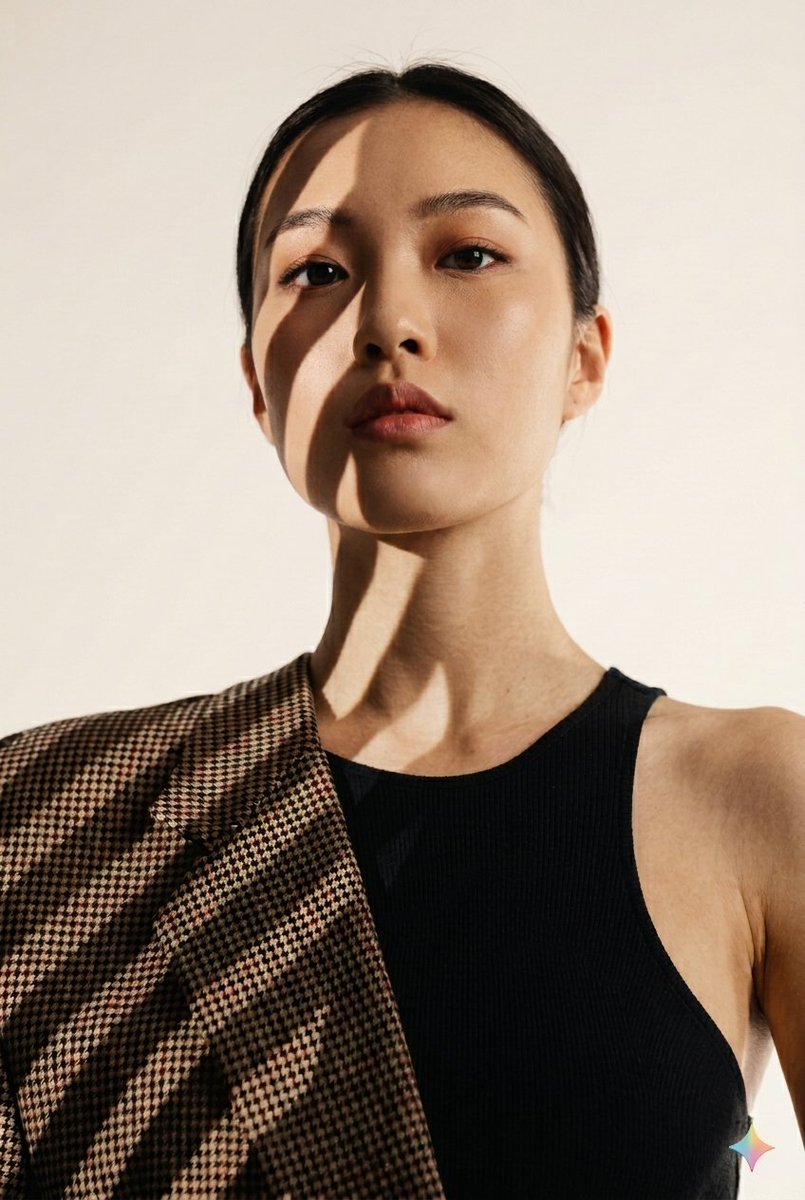 Minimalist Shadow Play Fashion Portrait — example 2