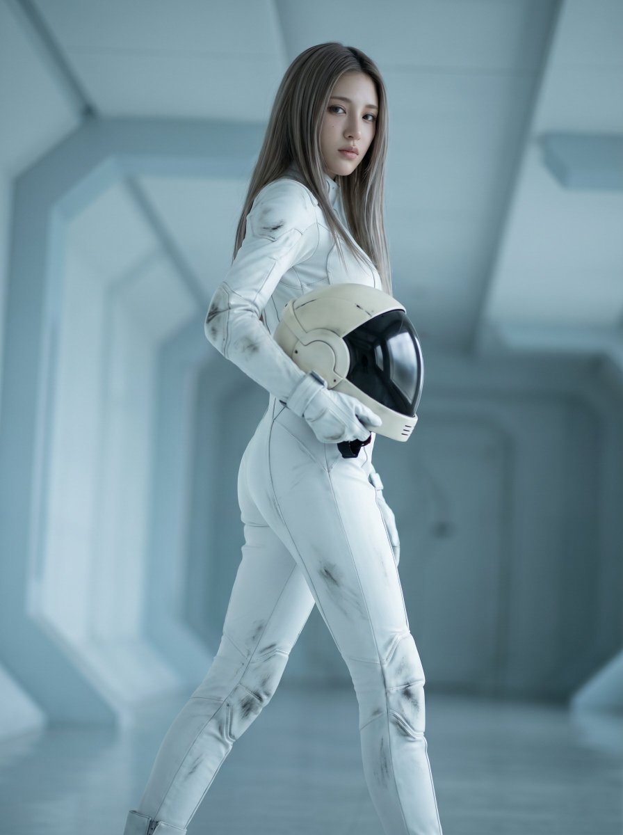 Futuristic Space Pilot Cinematic Shot