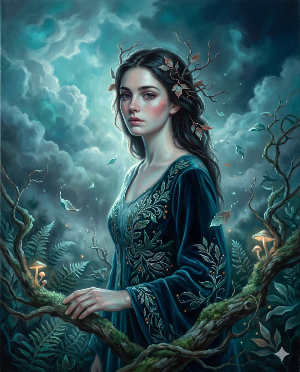 Surrealist romantic oil painting — example 2