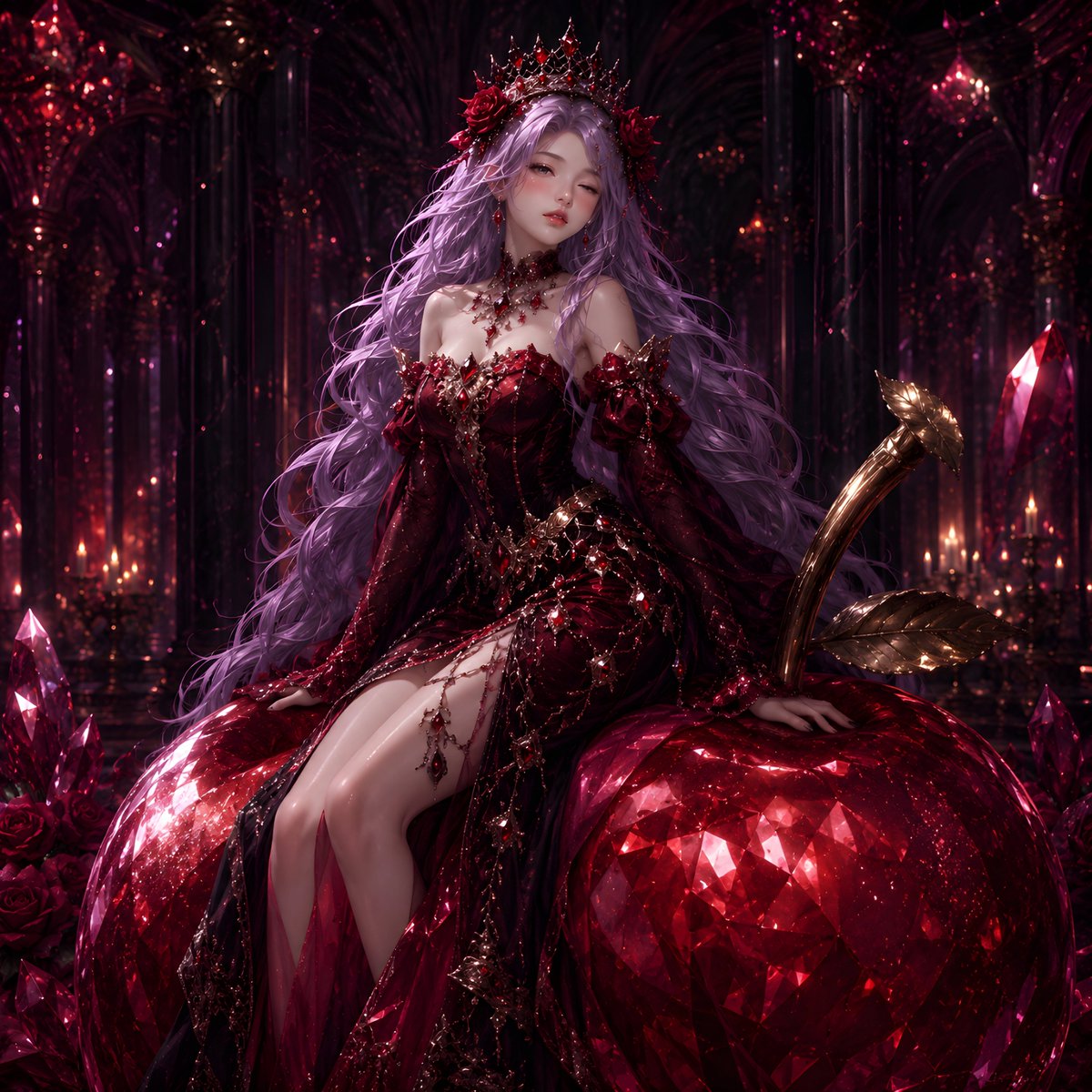 Gothic Rose Fantasy Queen Portrait — example 1
