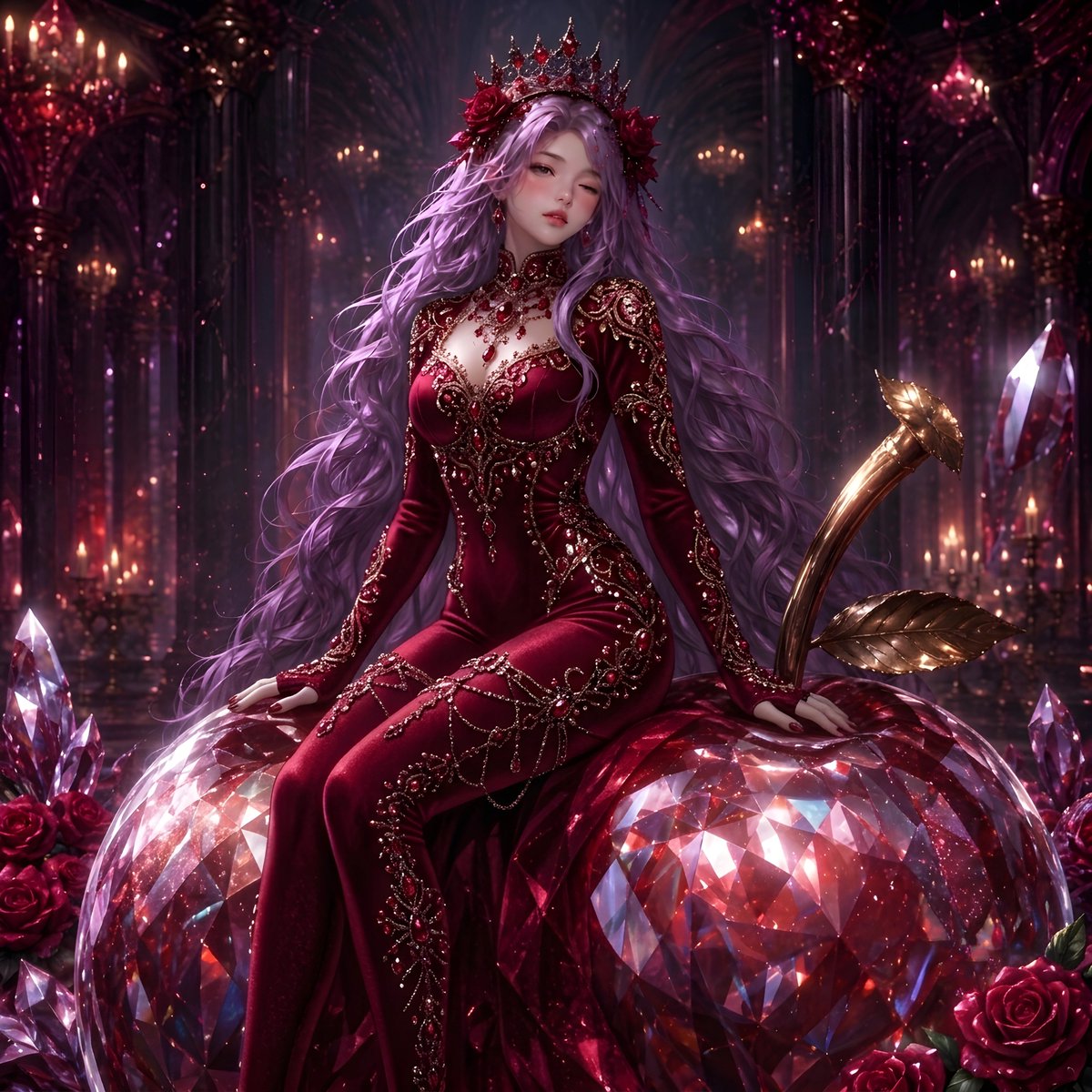 Gothic Rose Fantasy Queen Portrait — example 2