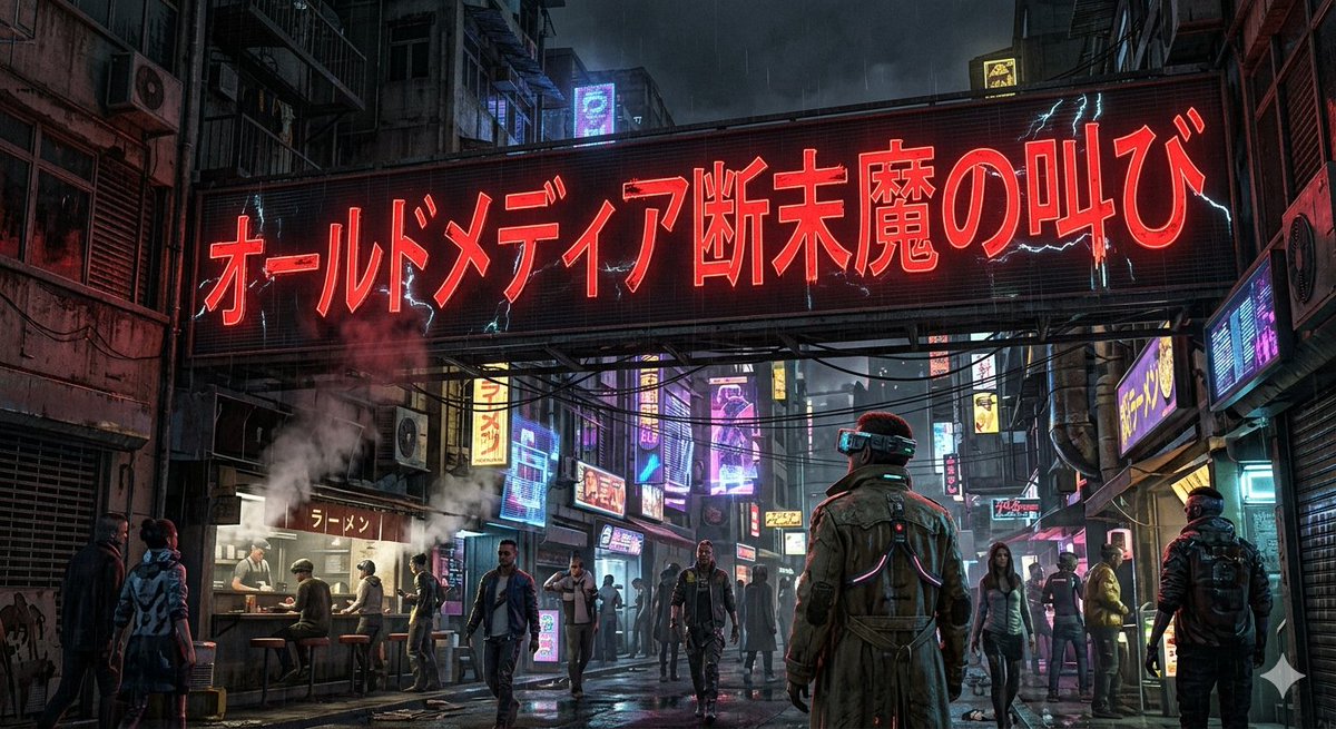 Cyberpunk Old Media Death Cries — example 1