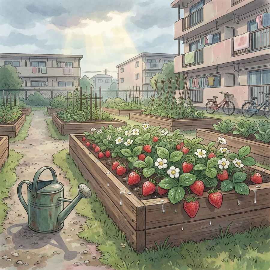 Urban Anime Garden Illustration — example 1