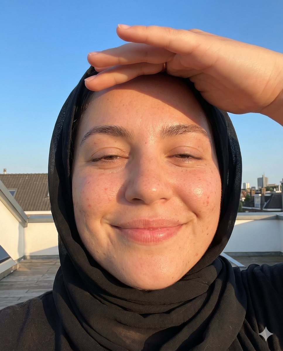 Golden Hour Smartphone Selfie with Headscarf — example 2
