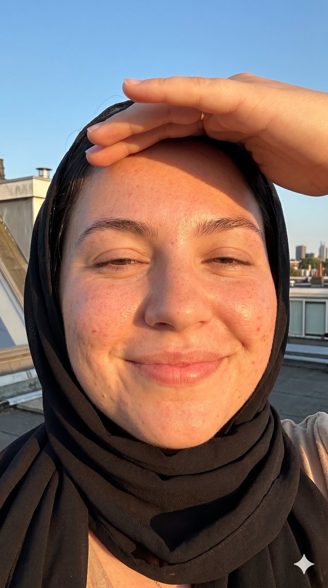 Golden Hour Smartphone Selfie with Headscarf — example 3