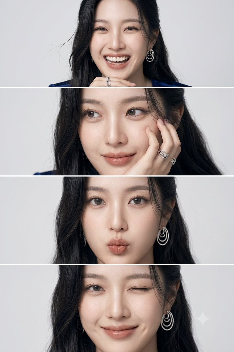 East Asian Woman Photo Strip — example 1