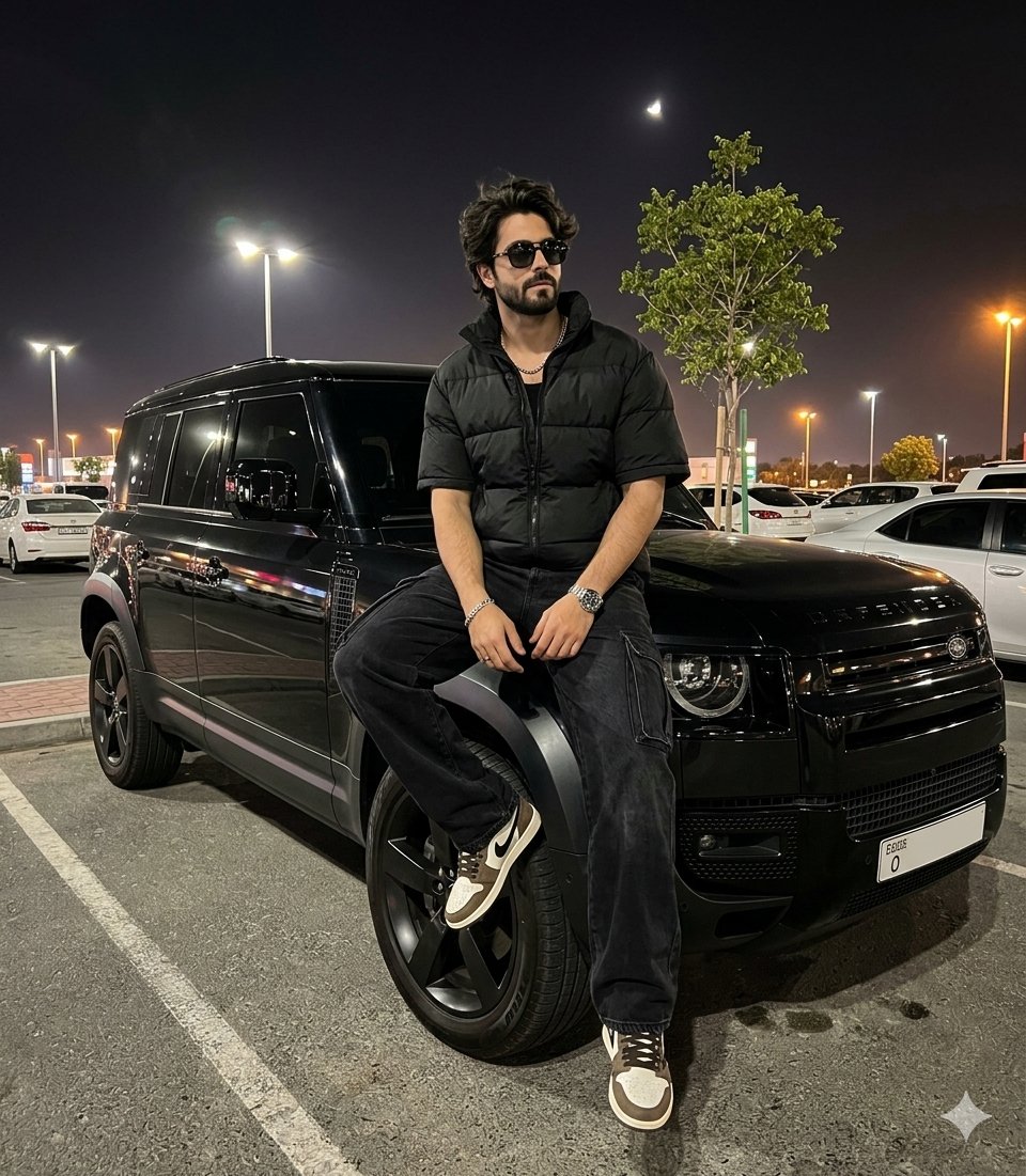 Night Parking Defender Car Portrait — example 1