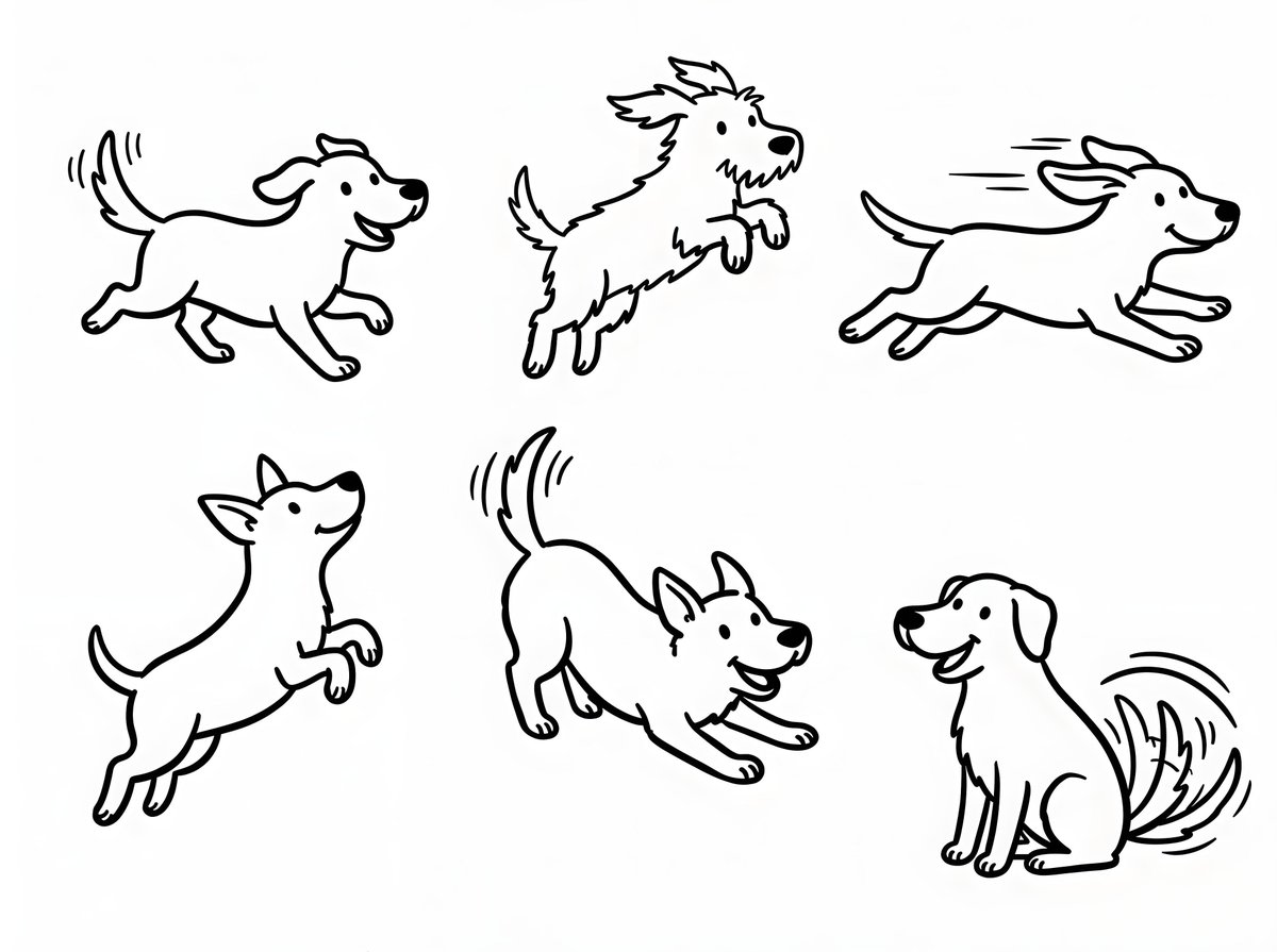 Minimalist Dog Sketch Clipart