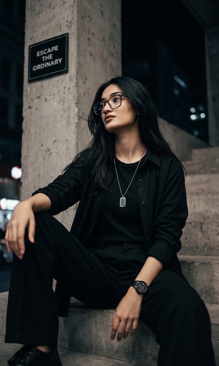 Cinematic Urban Night Portrait — example 1