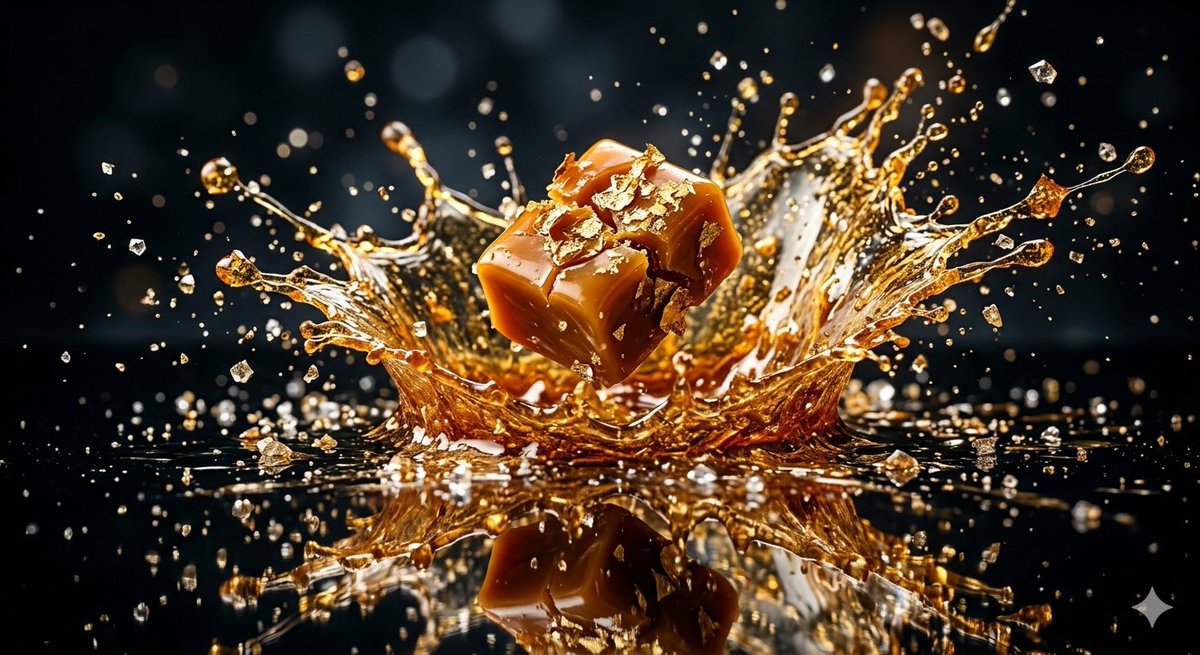 Exploding Molten Caramel Confectionery — example 1