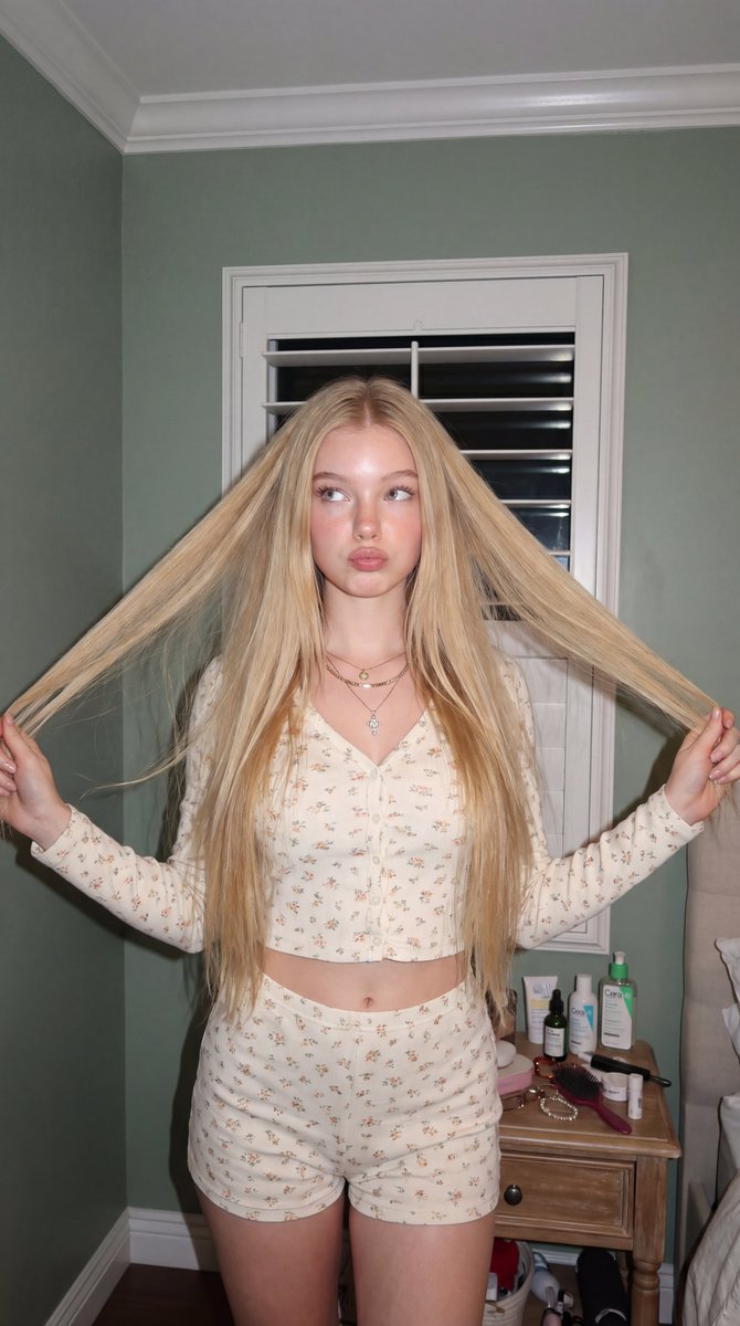 Blonde Bedroom Flash Portrait — example 2