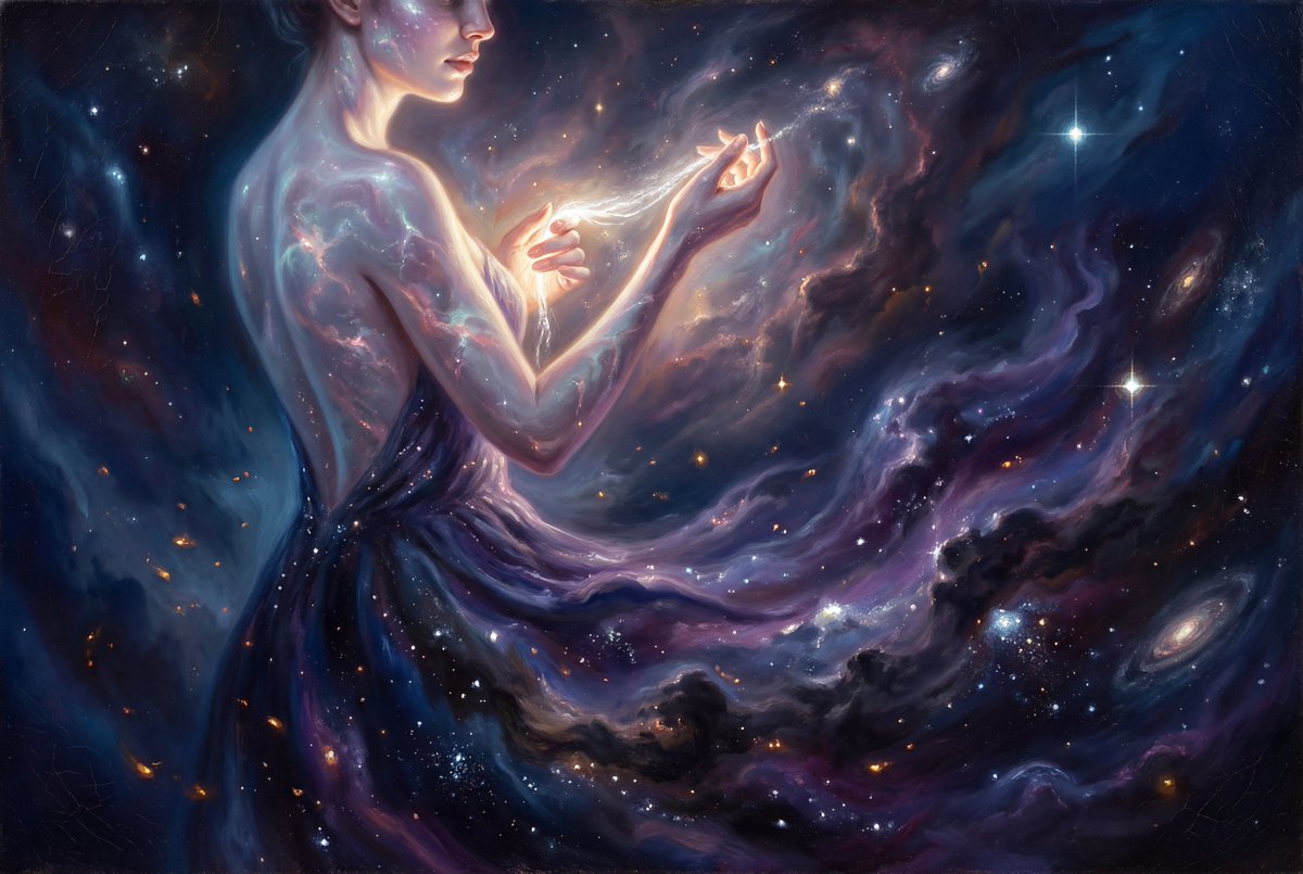 Grand Baroque Celestial Woman Oil Painting — example 1