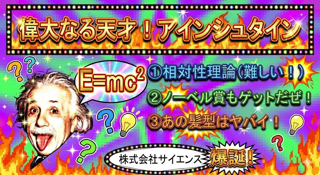 Ugly slide introducing Einstein — example 1
