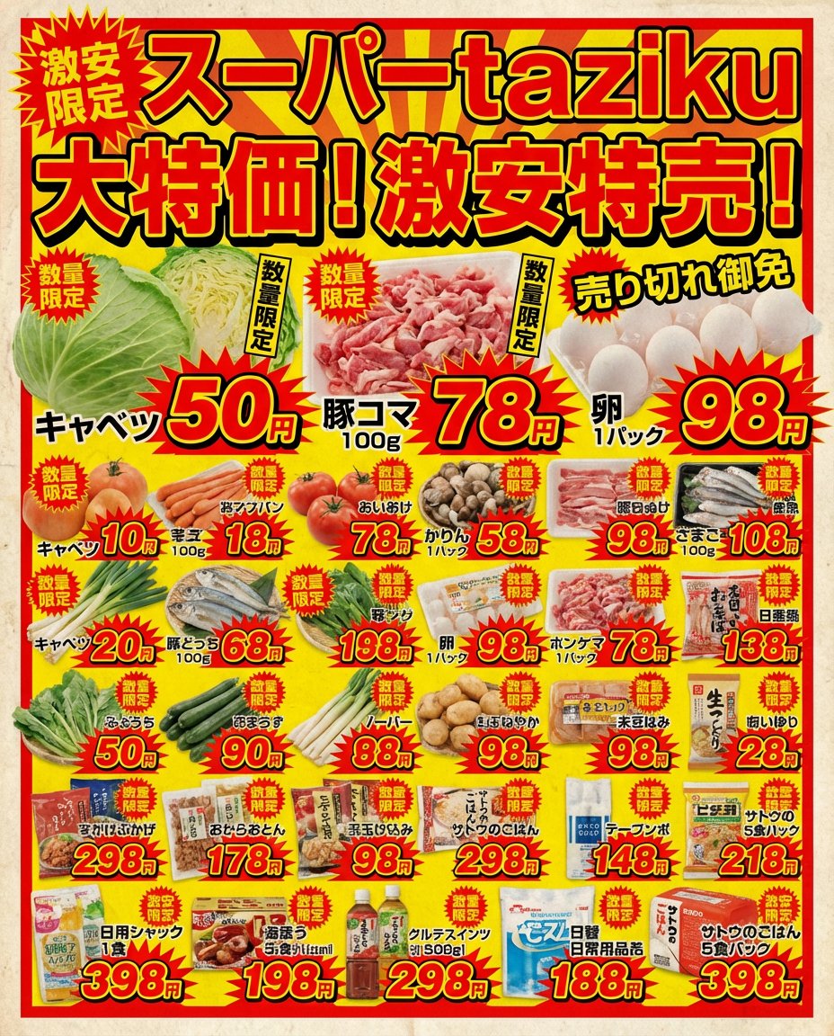 Supermarket sale flyer in Japanese — example 1