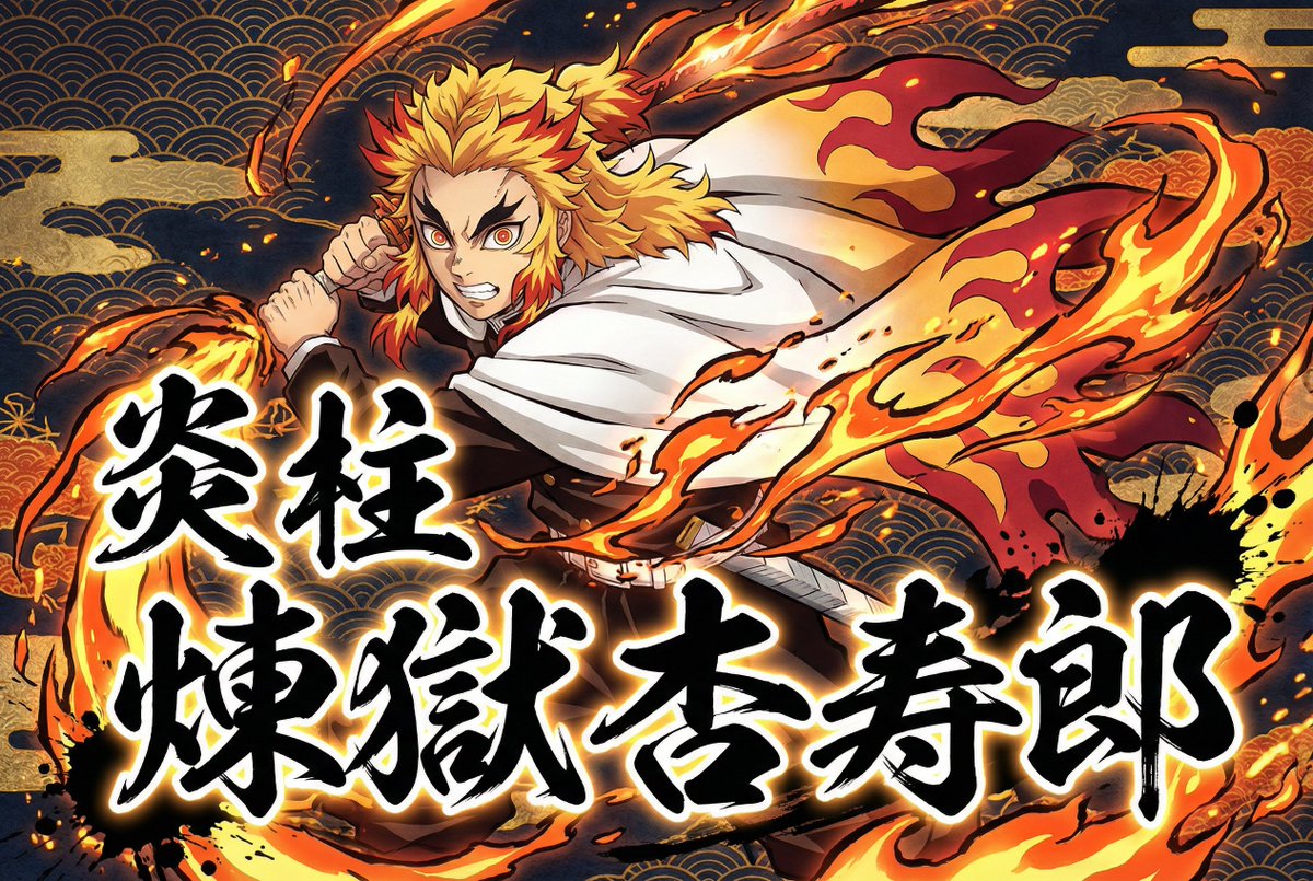 Kimetsu no Yaiba-style anime transformation with brush calligraphy — example 1