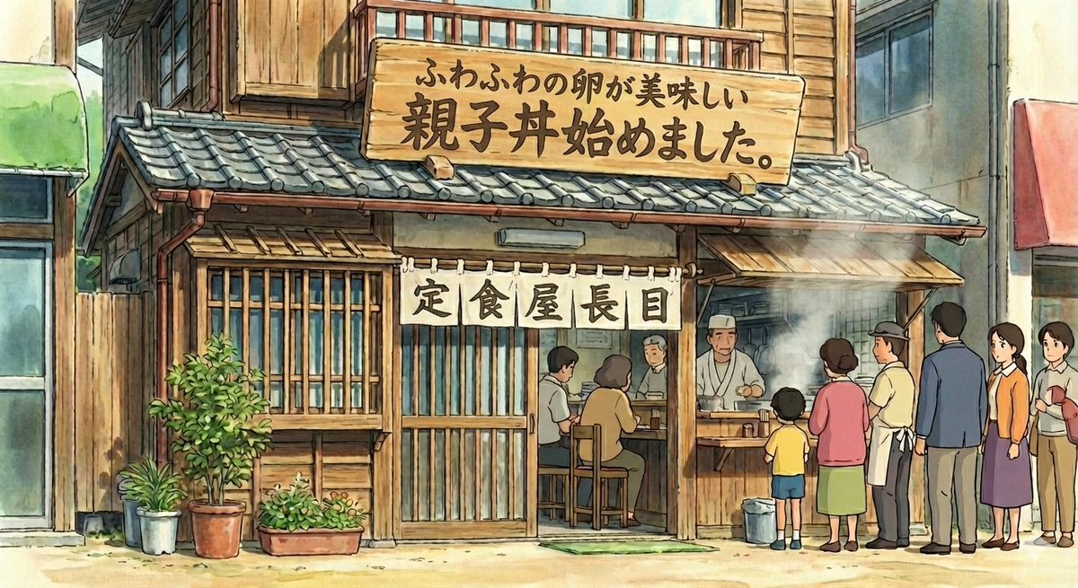 New oyakodon menu poster for a fictional diner — example 1