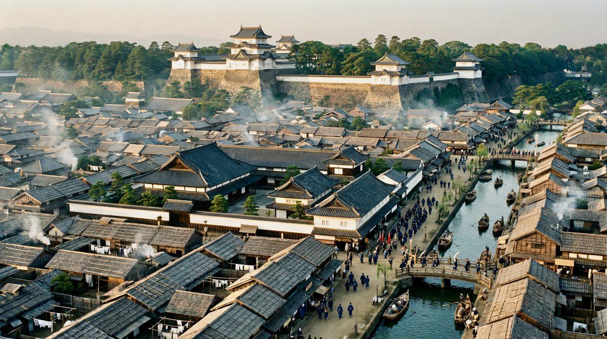 Edo-period castle town scene — example 1