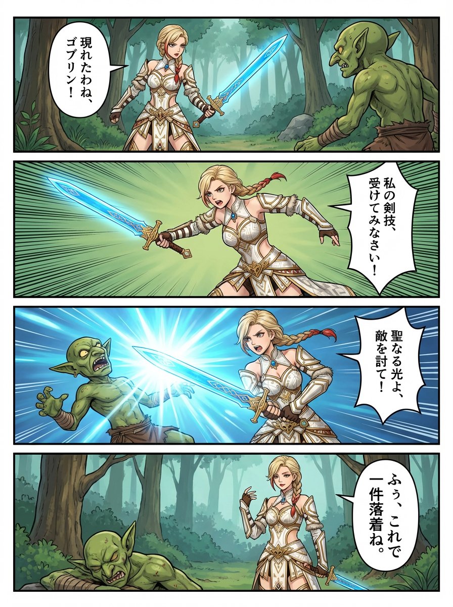 4-panel RPG manga of original character Anna — example 1