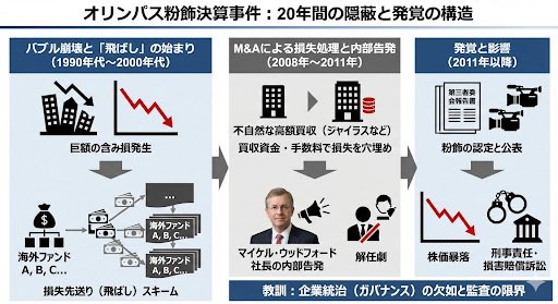 Slides explaining Olympus accounting scandal — example 1