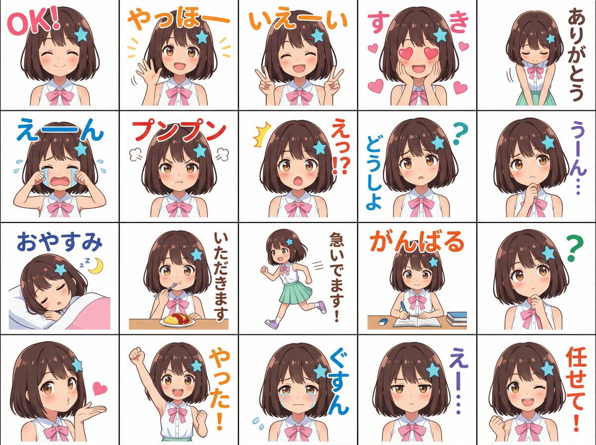 Messenger sticker set from attached person — example 1