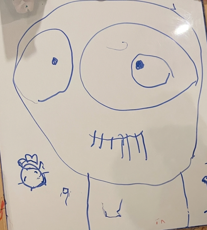 Turn children’s drawings into comic-style characters — example 1
