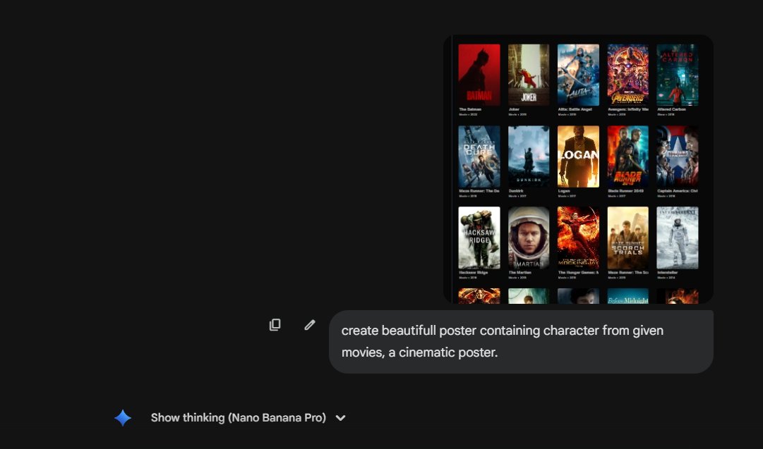 Cinematic poster with movie characters — example 1