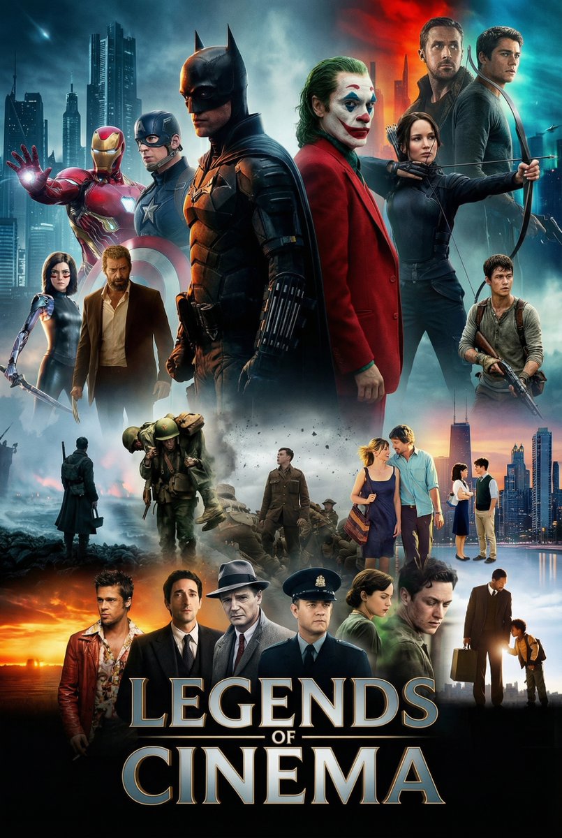 Cinematic poster with movie characters — example 2