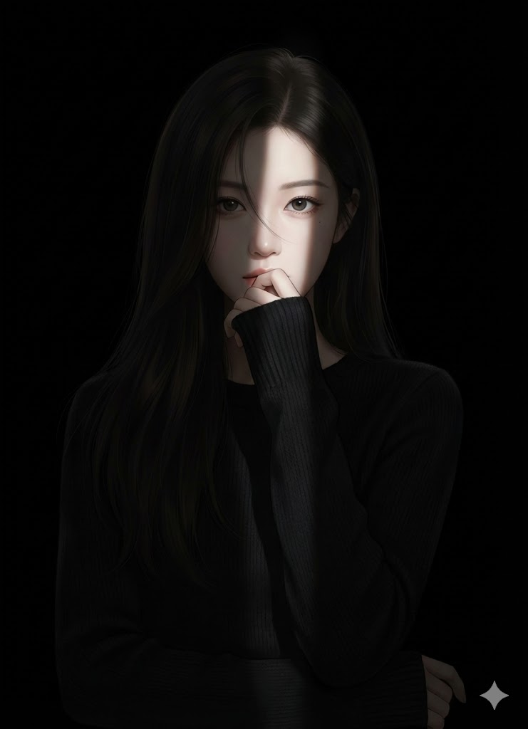 Hyperrealistic Anime Portrait with Split Lighting Prompt — example 3
