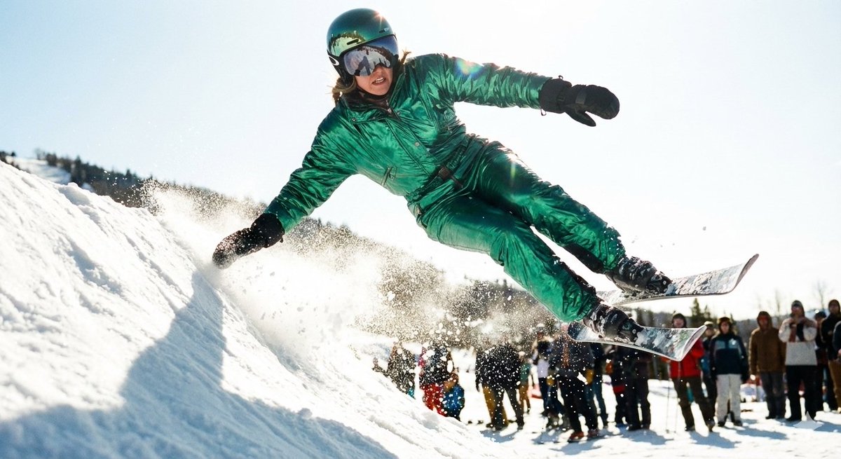 Extreme Ski Jump Action Shot (Cinestill Film Style) — example 1