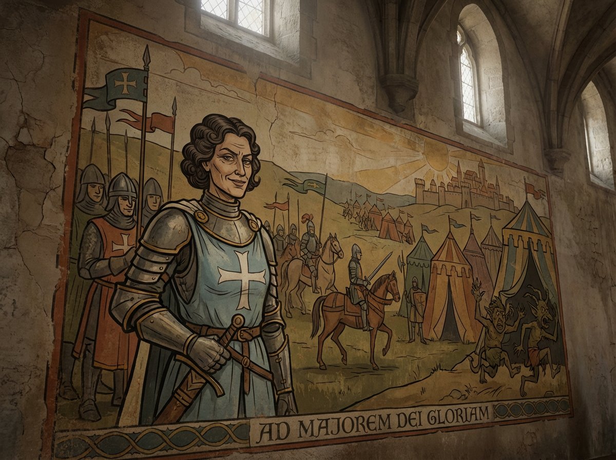 Crusader propaganda fresco painting — example 1