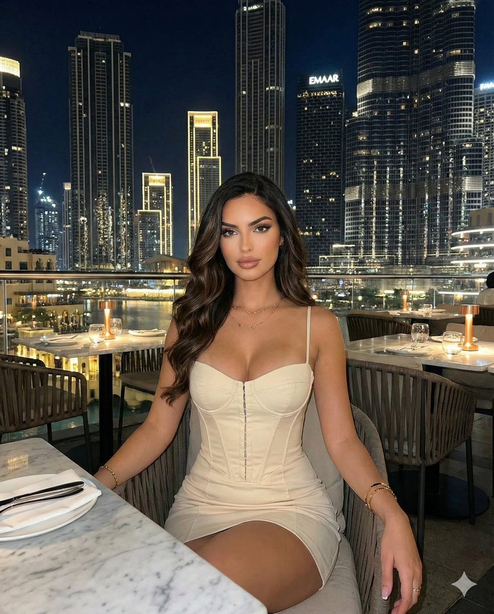 Luxury Rooftop Restaurant Portrait at Night (Dubai Aesthetic) — example 1