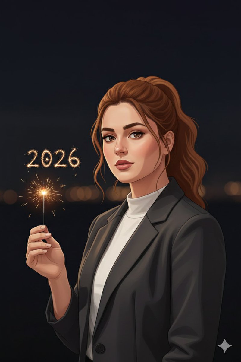 Minimal Cinematic New Year 2026 Portrait — example 1