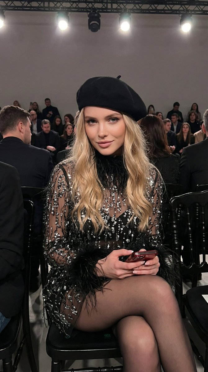 Glamorous Black Sequin Mini Dress Fashion Portrait — example 1
