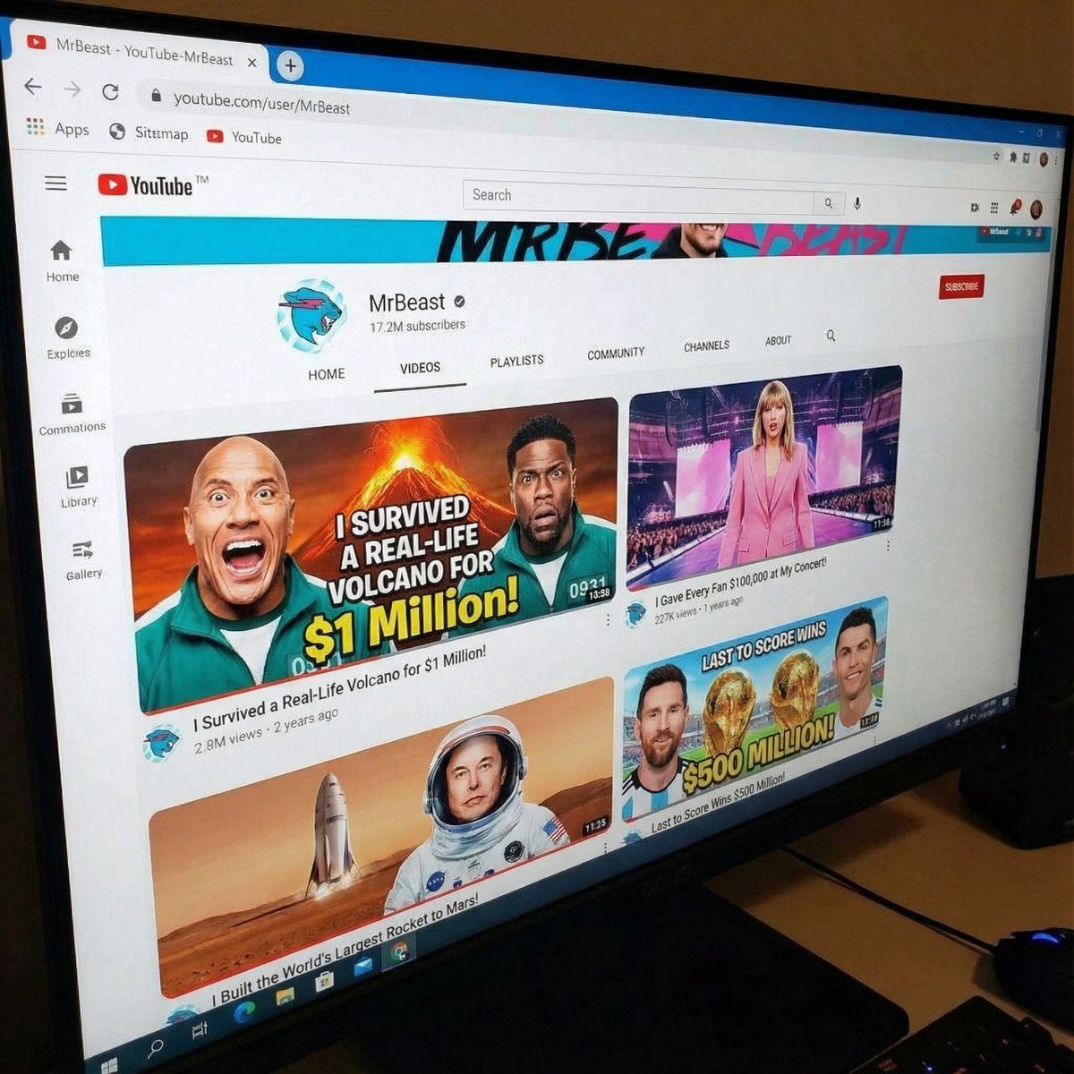 MrBeast-style YouTube channel redesign — example 2
