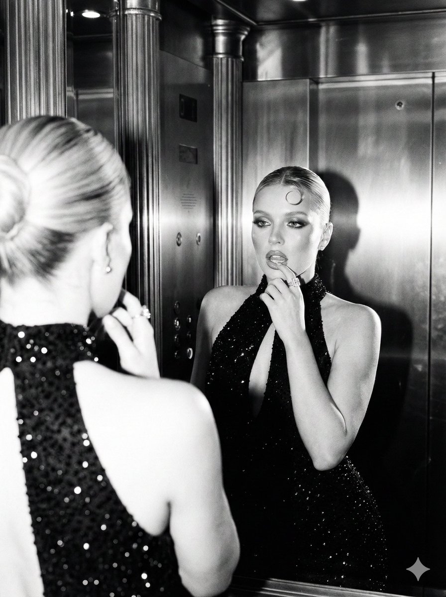 Black and White Glamour Photography Prompt for Nano Banana Pro — example 1