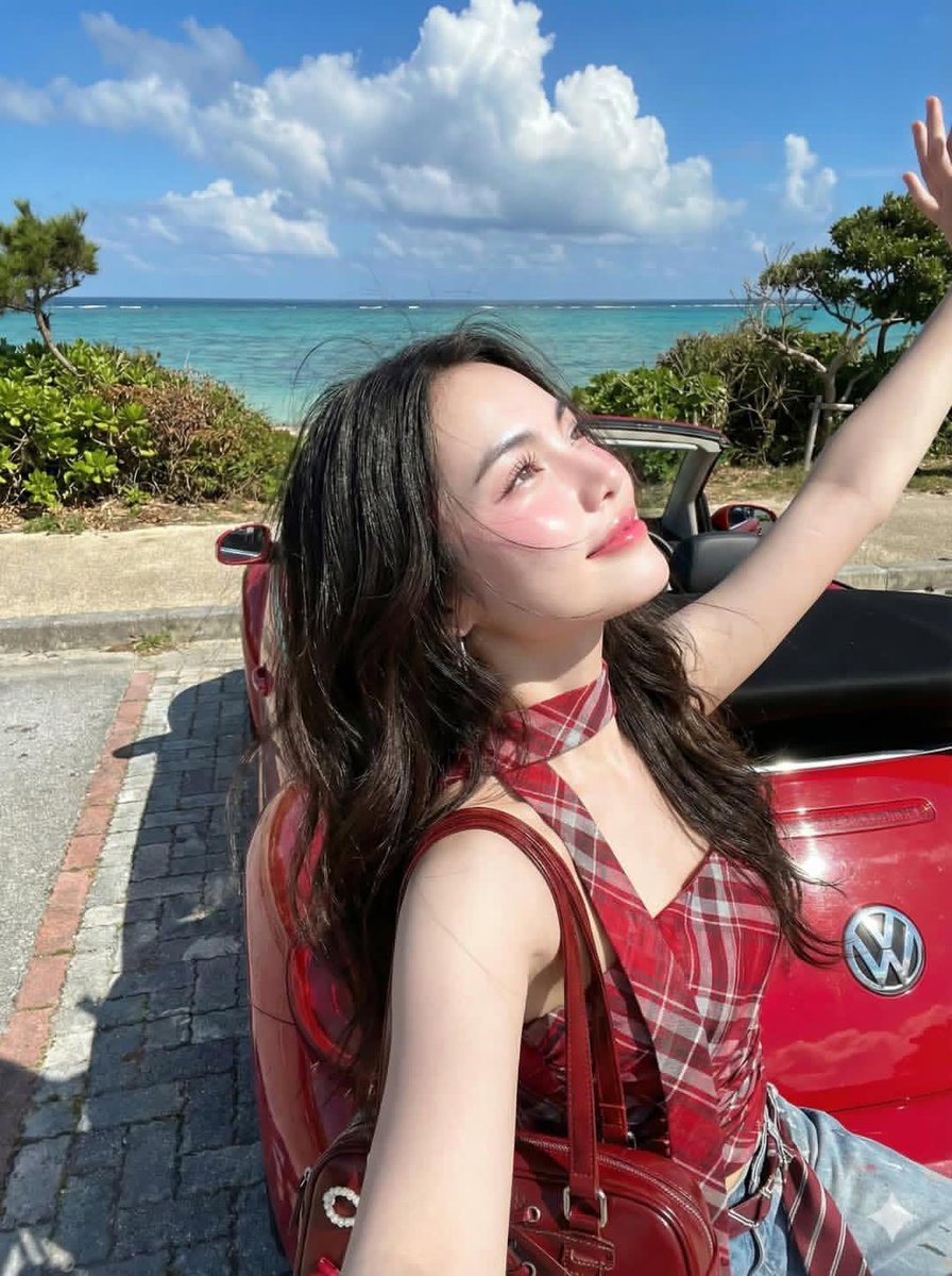 Okinawa Seaside Fashion Editorial with Car — example 1