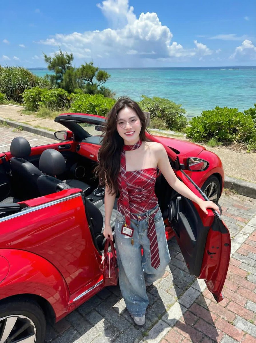 Okinawa Seaside Fashion Editorial with Car — example 2